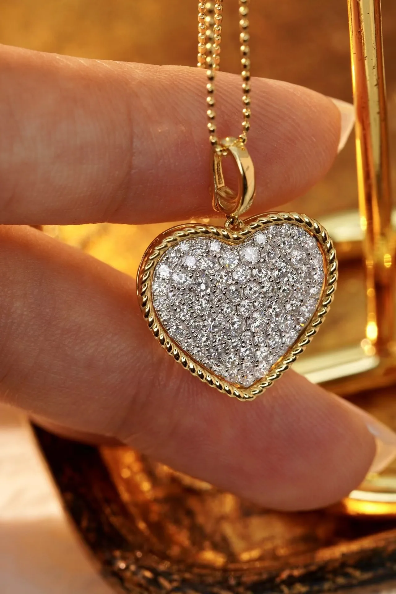 XCL LUXURY FULL-DIAMOND HEART-STYLE PENDANT FINE JEWELRY FOR PARTY ENGAGEMENT GIFT