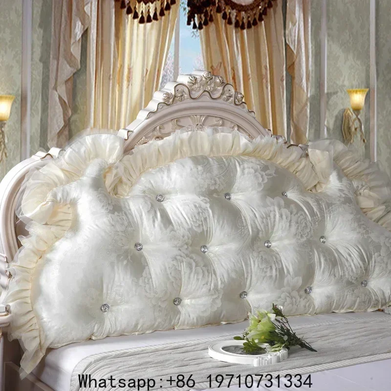 

Princess Style Korean Removable And Washable Ins Bedside Cushion Crown Large Backrest Double Bedroom Cushions Bed Furniture