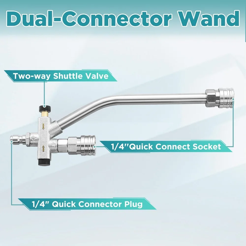 Pistola de espuma para lavadora de pressão com conector duplo, 4000 PSI, kit de lavagem de carro de 1,5L