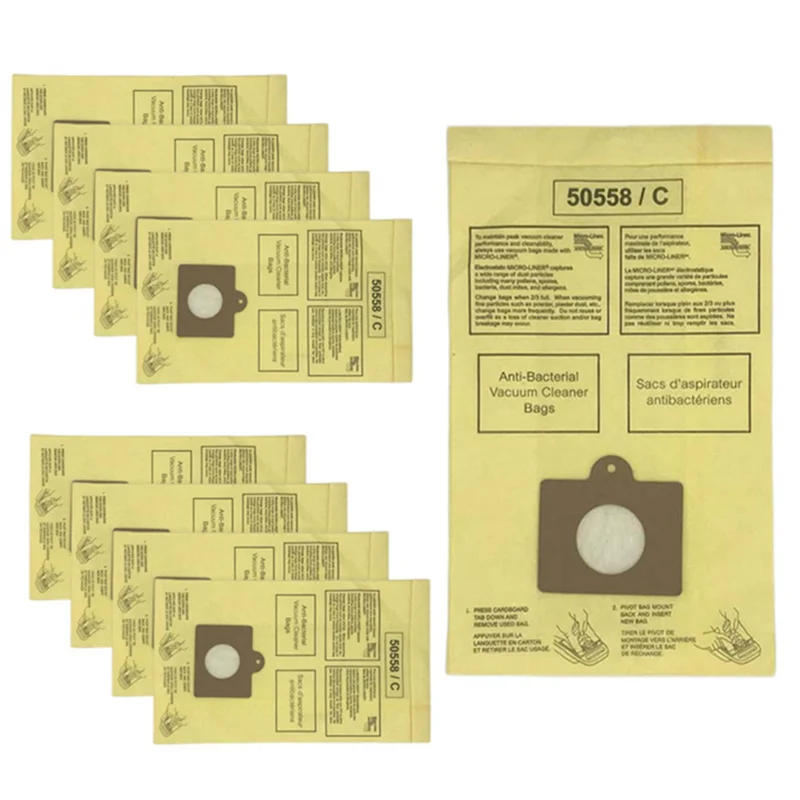 

AT14 9Pcs Dust Bags For Kenmore Canister Type C Or Q 5055, 50558, 50557 And Panasonic Type C-5