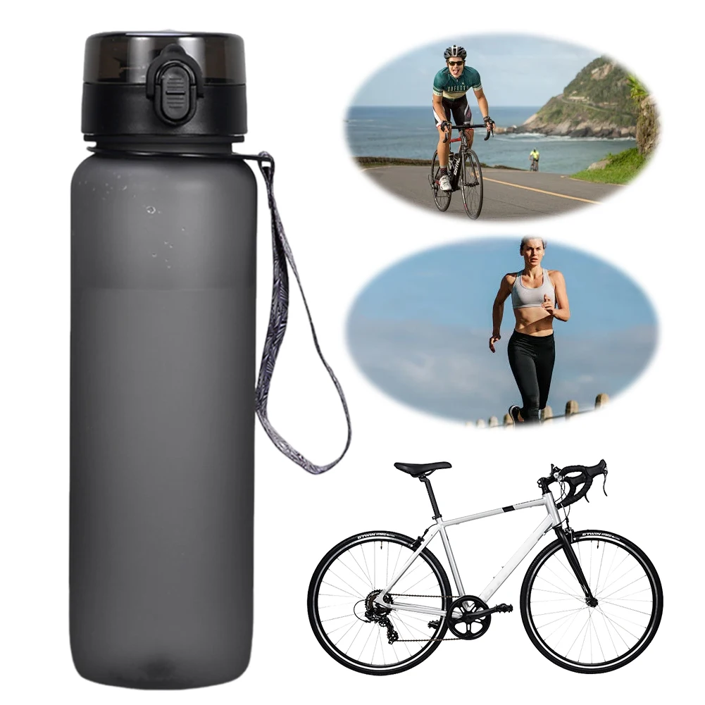 1000ML Water Bottle Leak Proof Drink Bottle with Strap Outdoor Travel Portable Gym Fitness Jugs for Office Gym Outdoor Sports