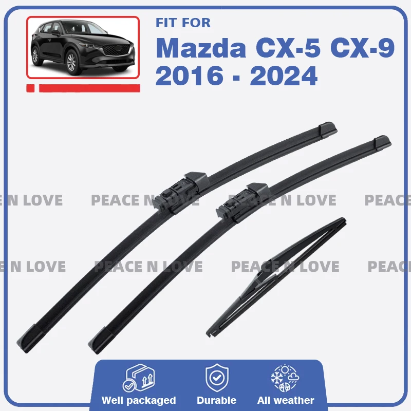 Juego de limpiaparabrisas delantero/trasero de coche para Mazda CX5 CX-5 CX 5 KF CX9 CX-9 CX 9 TC MK2 2017 2018 2019 2020 2021 2022 2023