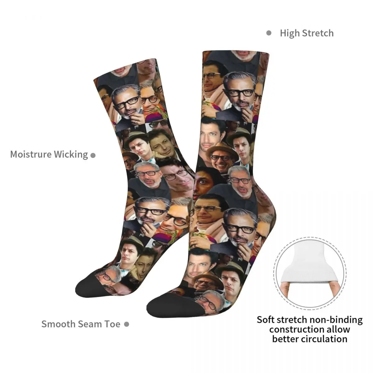 Jeff Goldblum Socks Harajuku Sweat Absorbing Stockings All Season Long Socks Accessories for Man's Woman's Birthday Present