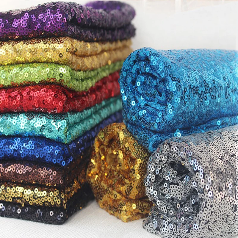 3/5/10m Sparkly 3mm Sequin Glitter Fabric For Party Backdrop Decor or Evening Dress Sewing by the Meter