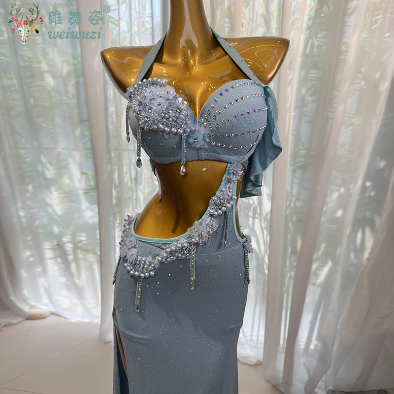 

BellyDance Costumes Suit Women's Customized Exquisite Pearl Tassel Performance Costume Adult Oriental Dance Competition Clothing