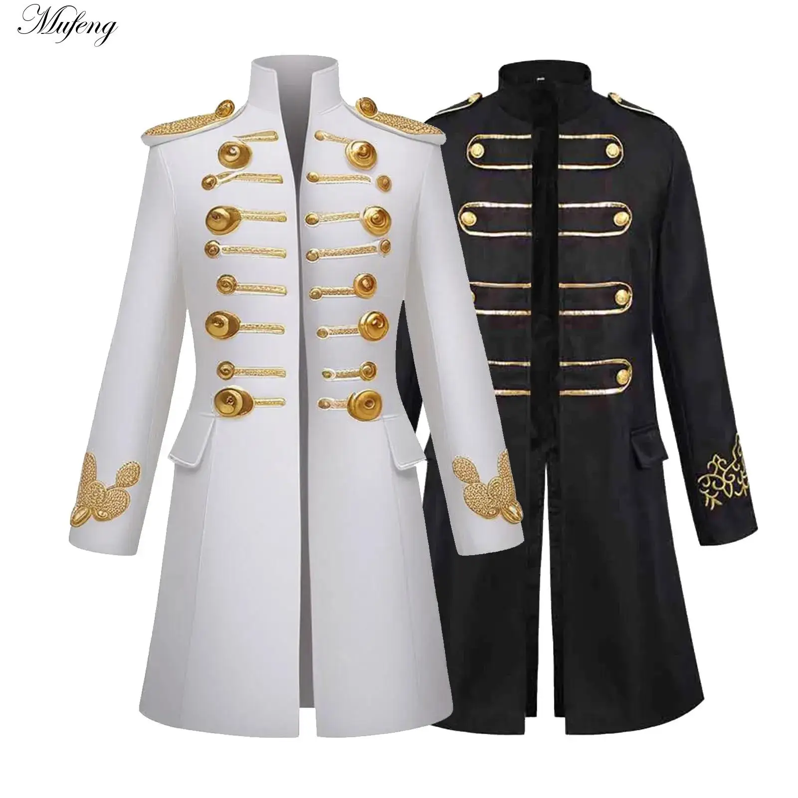 Abrigo gótico Steampunk para hombre, levita victoriana, maestro de ceremonias de circo, Cosplay de Halloween, chaquetas medievales Vintage de manga larga
