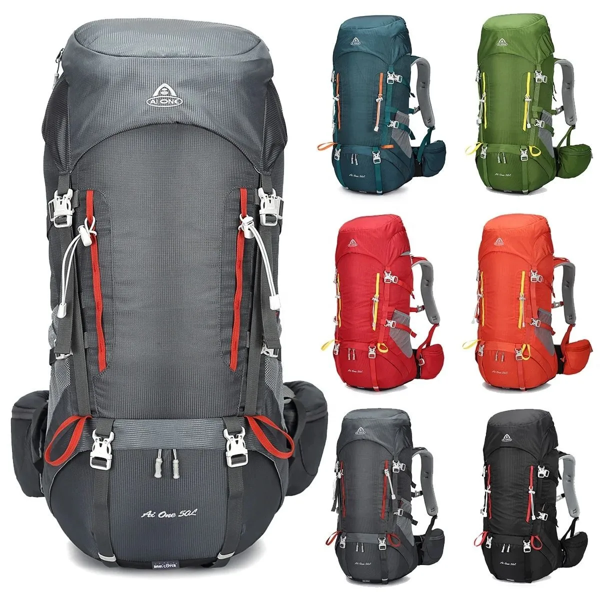

50L Waterproof Climbing Backpack Outdoor Sports Bag Travel Backpack Camping Hiking Trekking Backpack for Women and Men