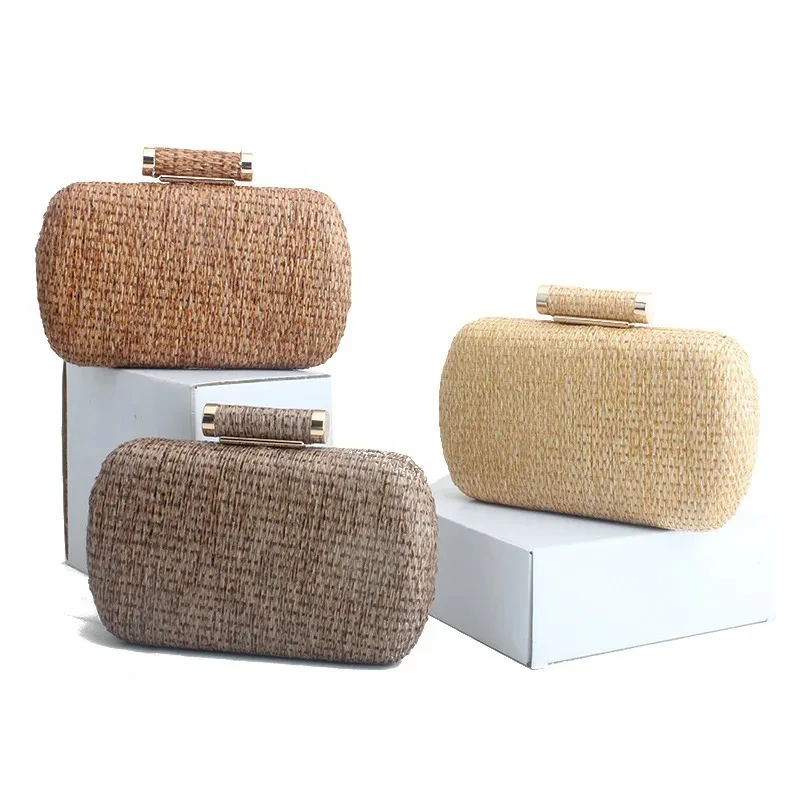 

Straw Woman Summer Bags Holiday Boho Style Small Woven Bags Women's Fashion Clutch Bags Eco-friendly Beach Wedding Small Bag