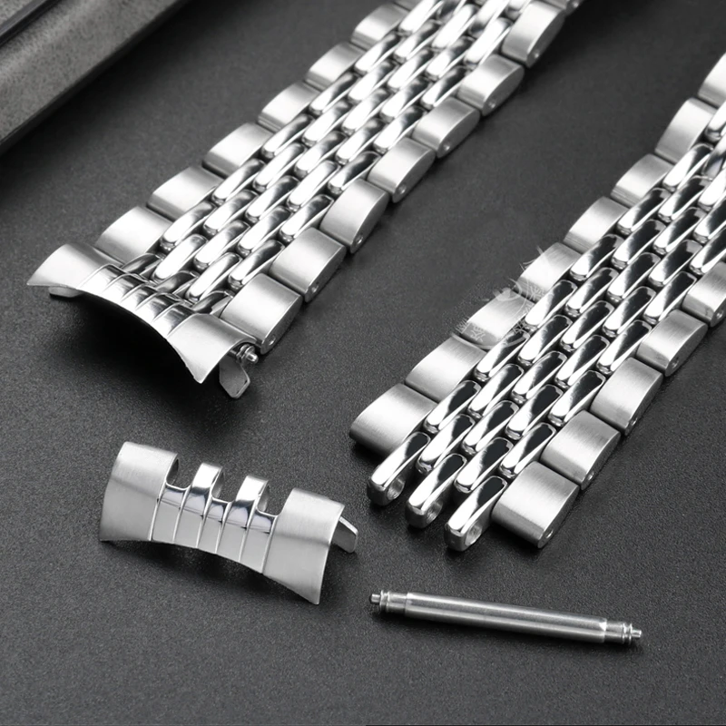 20mm 22mm Stainless Steel Watchband Men Solid Curved End Metal Accessories for Seiko SKX007 009 173 SSK003K1 Series Watch Strap