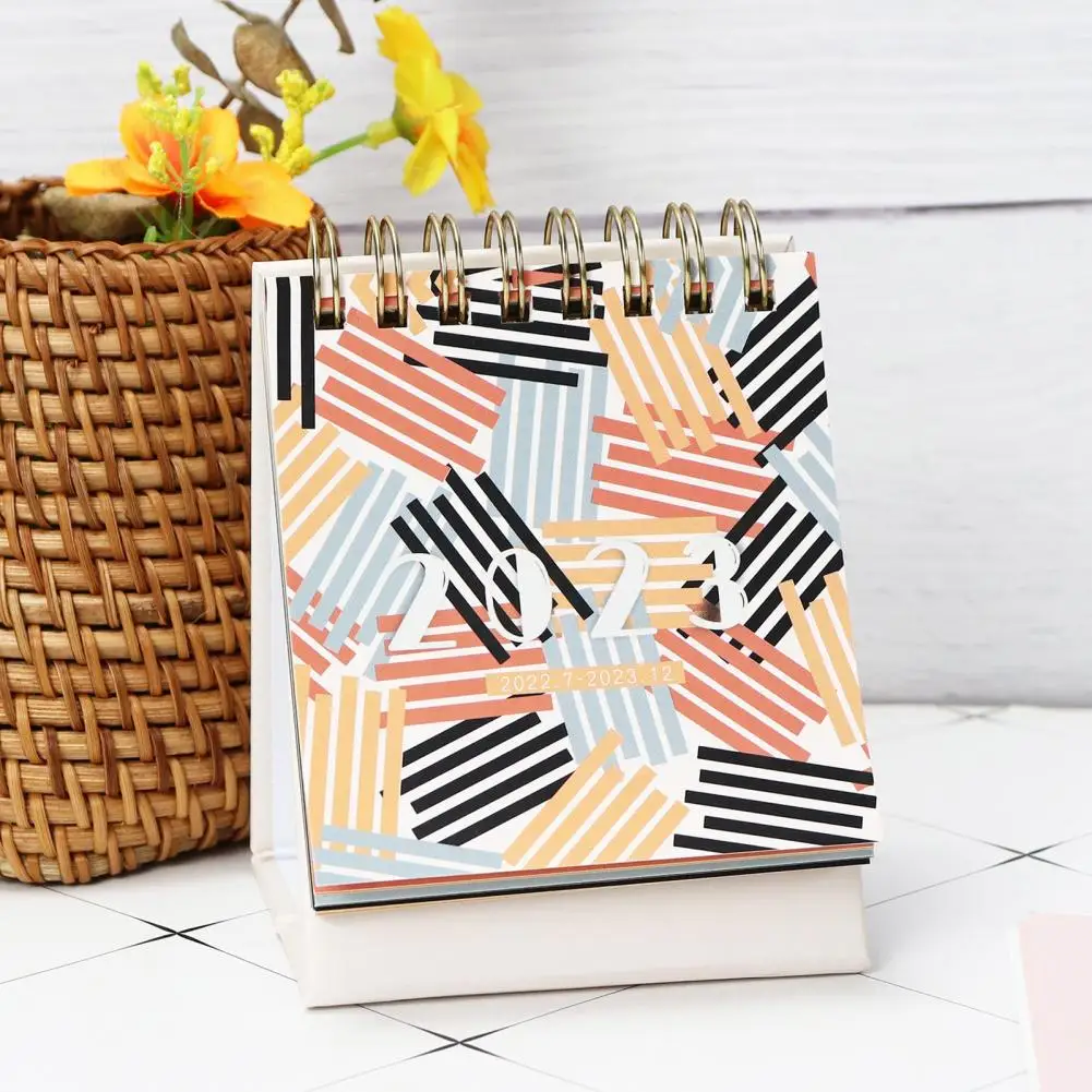 Office Supplies  Durable Standing Flip Desk Calendar Tear-Resistant Calendar Clear Pattern   for Office