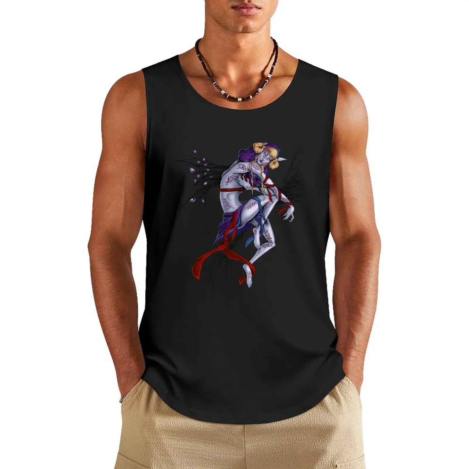 

Seven sins series: Envy Purple-Hooded no background Tank Top gym clothes for man Men's cotton t-shirt Male vest Short sleeve