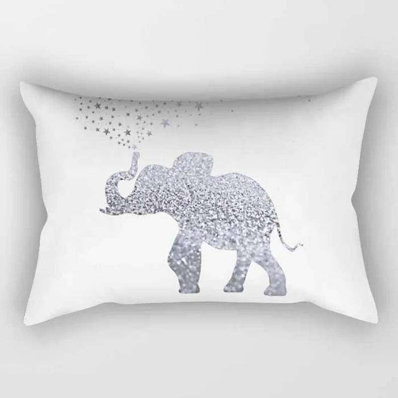 Hot Sale Modern Elephant Color Heart Shape Pillow Covers High Quality Short Plush Velvet Rectangle  Pillow Cases Room Decor