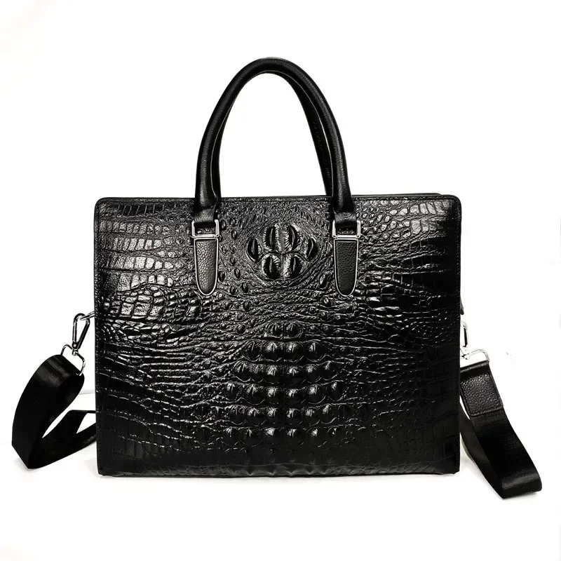 New Alligator Laptop Bags Cow Genuine Leather Men's Briefcase Luxury Brand Male Handbags Men Messenger 14 Inch Computer Bag