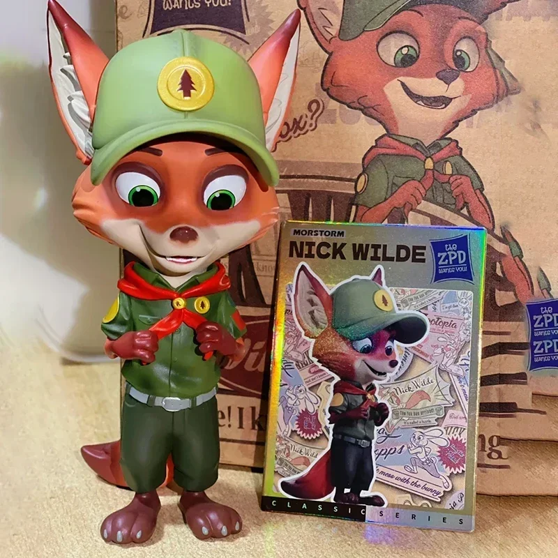 Disney's Official Zootopia Red Scarf Nick Trendy Toys Collection Action Figures Model Dolls Kids Surprise Gift Cartoon Decor