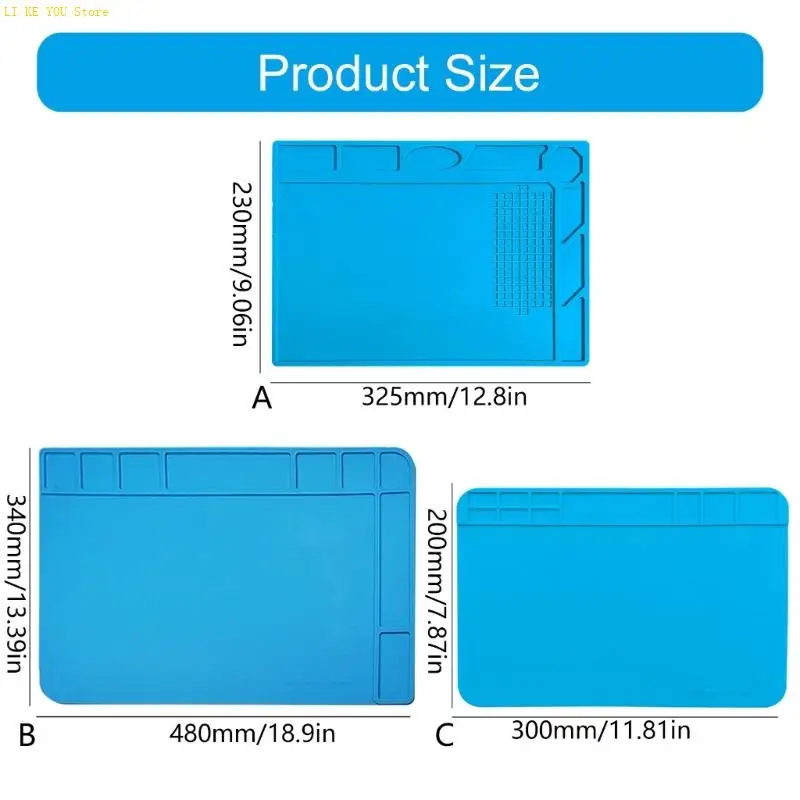W3JE ESD Aislamiento calor Mat soldadura Herramienta reparación teléfono computadora Resistente calor