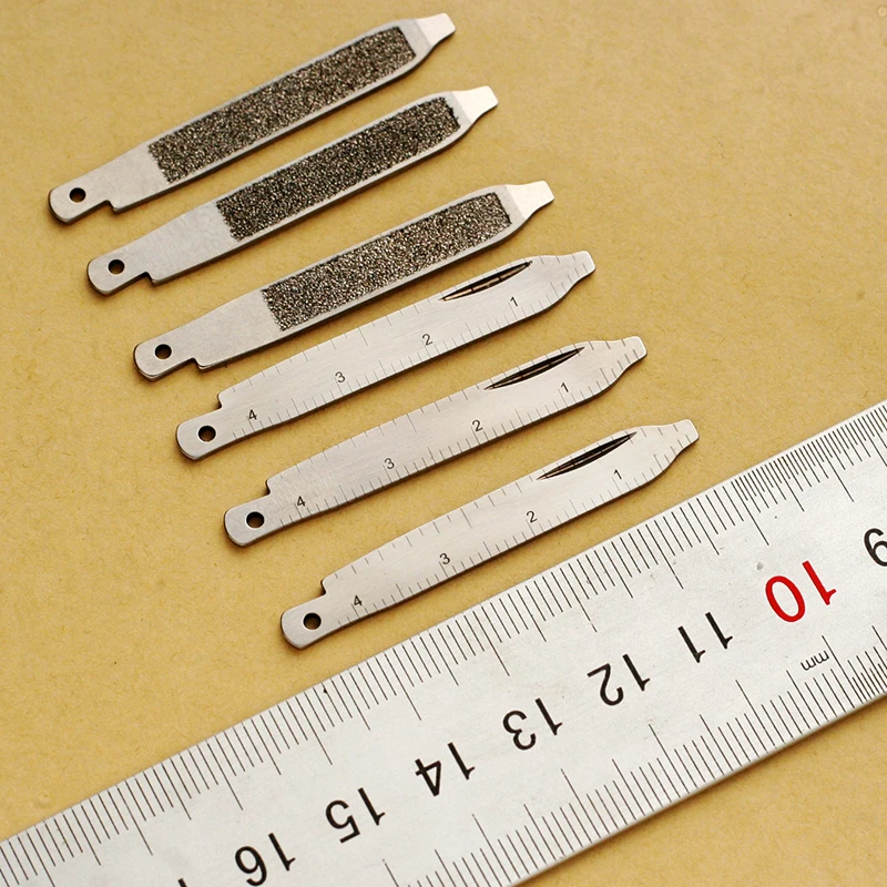 1 adet bıçak parçası tırnak törpüsü bıçak ekledi lazer gravür cetvel fonksiyonu için 58mm Victorinox İsviçre ordu bıçaklar DIY değiştirme yapmak