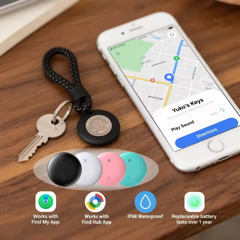 IP67‑Rated Mini Bluetooth Anti‑Lost Item‑Locator Tag Wireless Tracker for Pet Wallet Luggage Keys Belongings Security Accessory