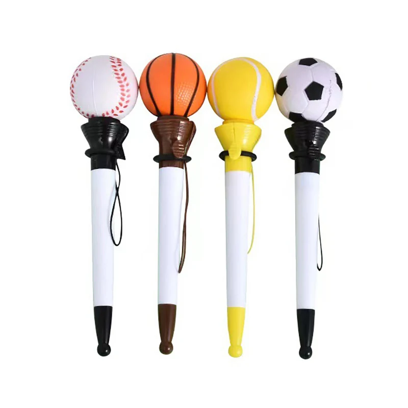 1PCS Creative Ballpoint Pen 0.5mm Blue Basketball Football Shape Decompression Bounce Neutral Pens Student Stationery
