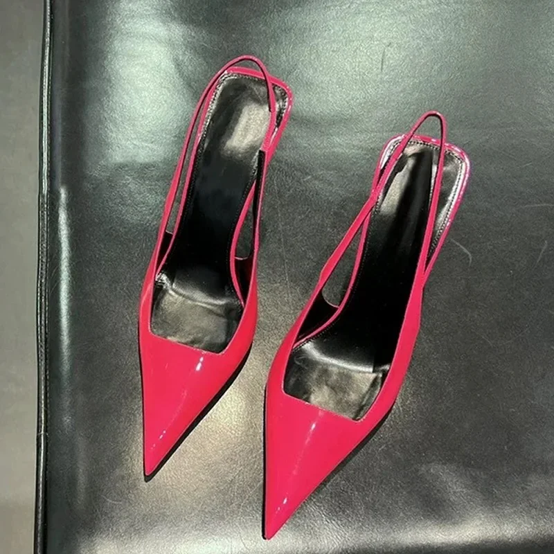 Eilyken Sexy Slingbacks Woman Pumps Sandals Street Style Elegant Pointed Toe Thin High Heels Stripper Party Ladies Shoes