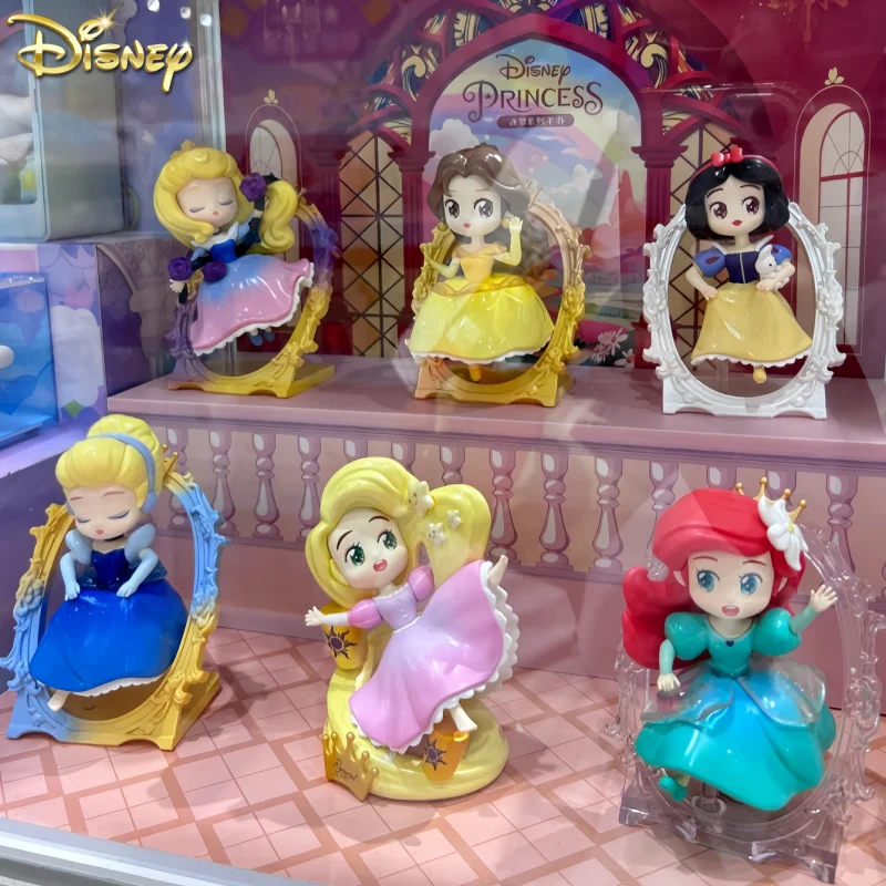 Disney Princess Chase A Dream Series Caixa cega, Figuras de ação Anime, Caixa Adivinha Surpresa, Brinquedos fofos, Modelo de desenho animado, Presente ornamentos