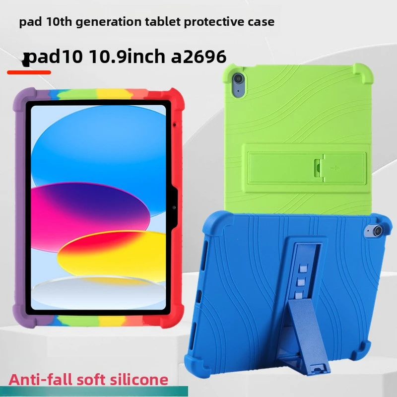 FOR iPad 10th Gen Case 10.9 Inch Silicone Shockproof Stand Cover A2696 Kids Friendly Drop Protection