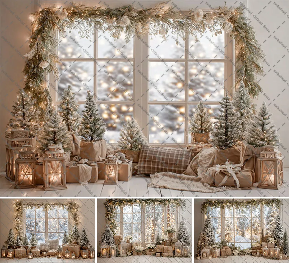 Image of Mehofond Fotografie-Hintergrund, Weihnachten, glitzerndes Fenster, Kiefer, Weihnachtsfeier, Kinder, Familie, Porträt, Dekor, Hintergrund, Fotostudio