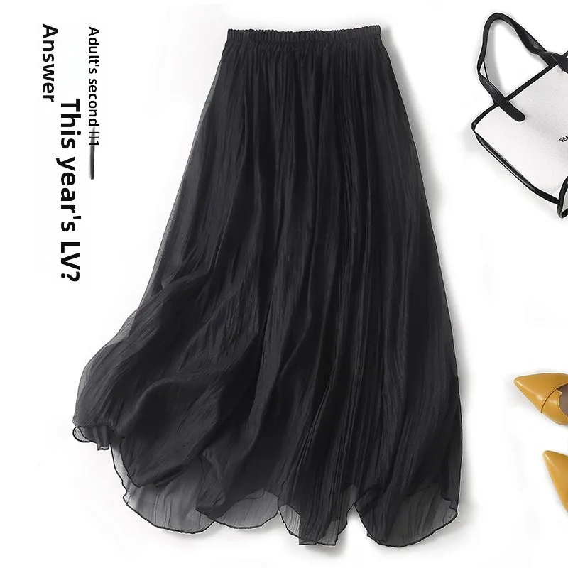 Gonna a trapezio a pieghe a vita alta Ele Gonna da donna in misto cotone di media lunghezza dal design premium Sensation Commute Sle