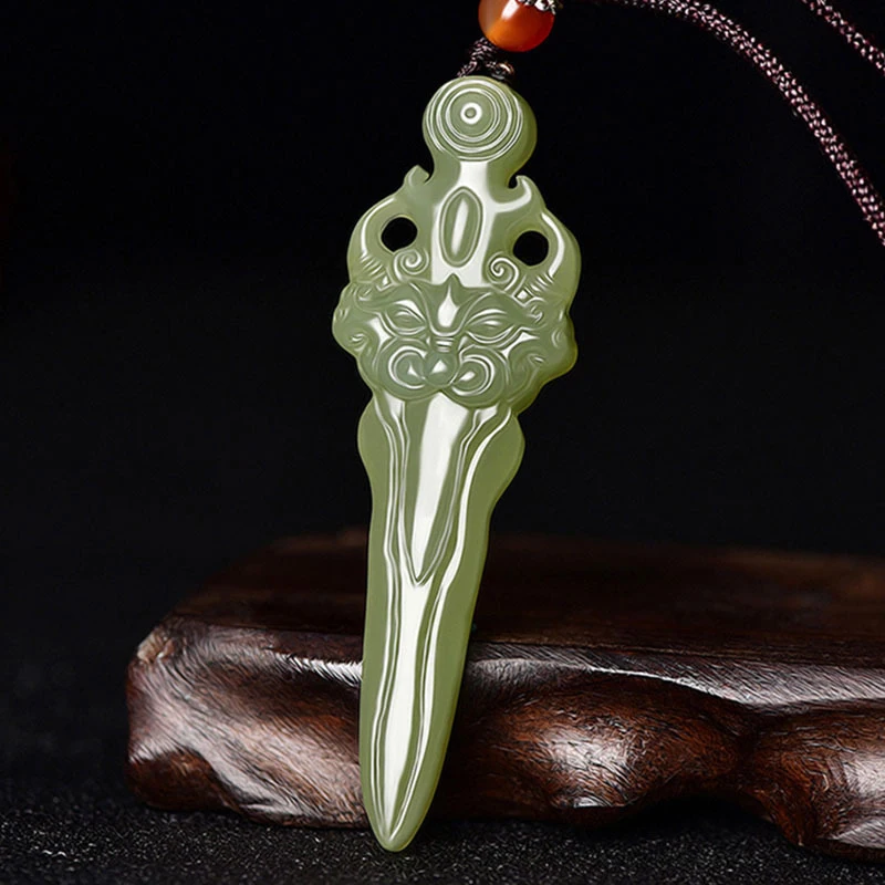 

Hotan , - Pestle Pendant, , Green Jade Magic-Slashing Sword Necklace
