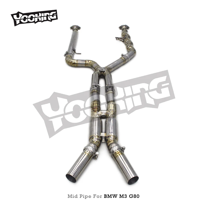 OEM Titanium Mid Pipes for BMW M3/M4 G80/G82 3.0T 2021-2023 Dual Resonator Exhaust System Modified Sounds