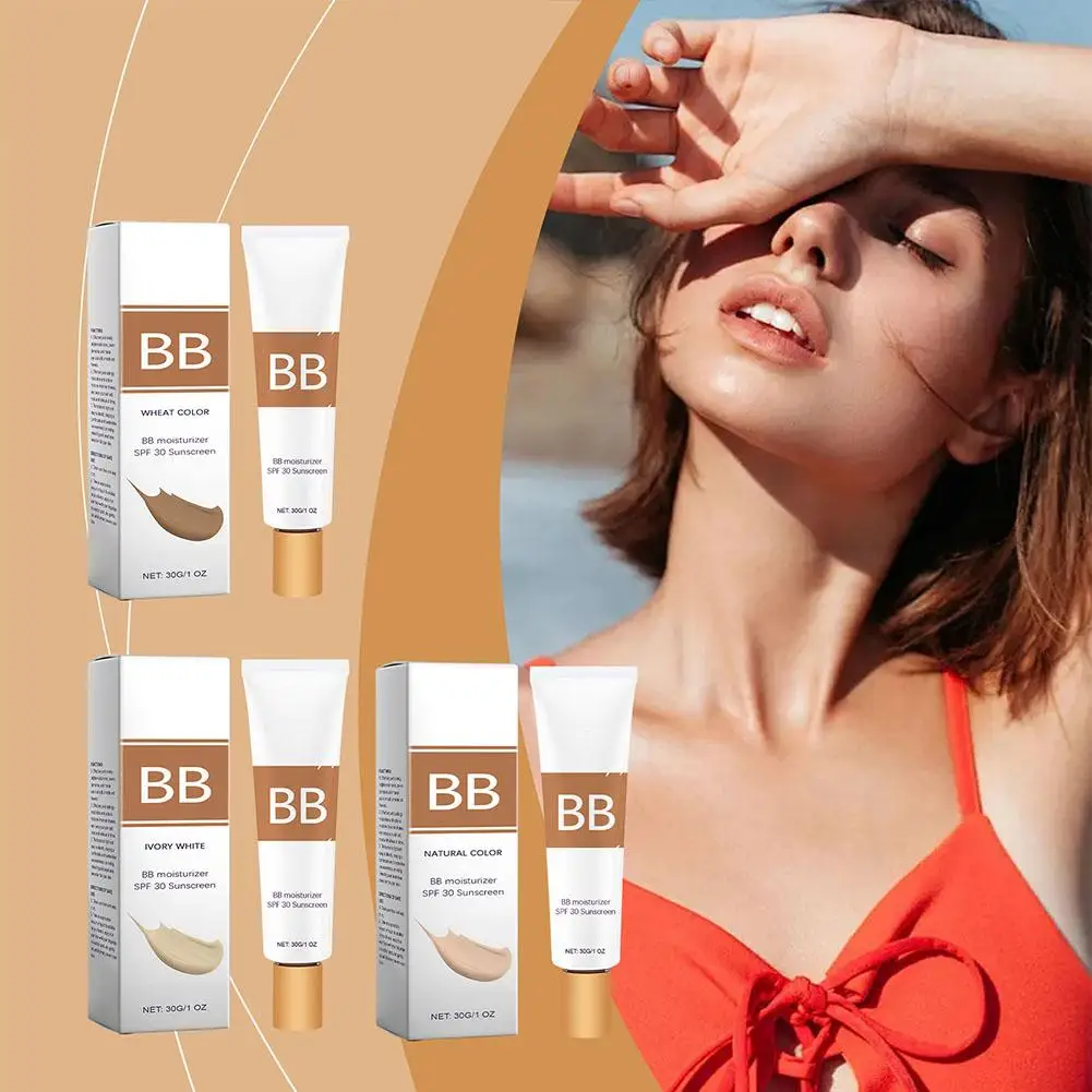 BB Cream Even Skin Tone Sunscreen Foundation Cream For Face Makeup Concealer Waterproof Pores Cover Blemishes Natural Cosmetics