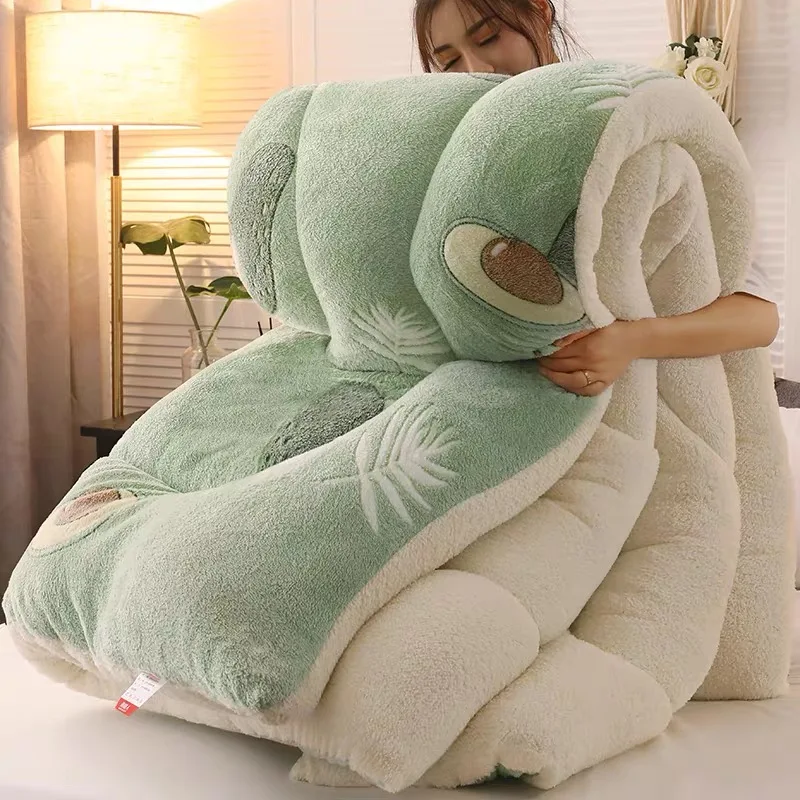 Super Warm Lamb quilt winter blanket 5kg double-sided velvet quilt thickened warm autumn spring plush comforter core