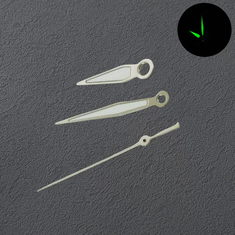 Parilk Blauw Zilver Heldere Pilot Horloge Wijzers Groene Lichtgevende Horloge Hand voor IW Sek NH35 NH70 NH36 Automatisch Mechanisch Uurwerk