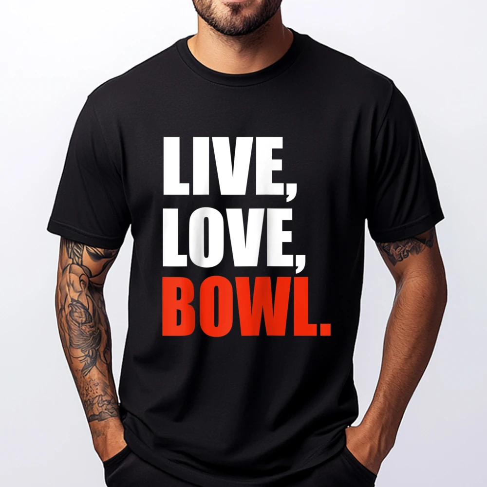 

Live Love Bowl Bowling Raglan White T Shirt Men Tshirts Men Geek Men's T-Shirts Custom T Shirt Slogan