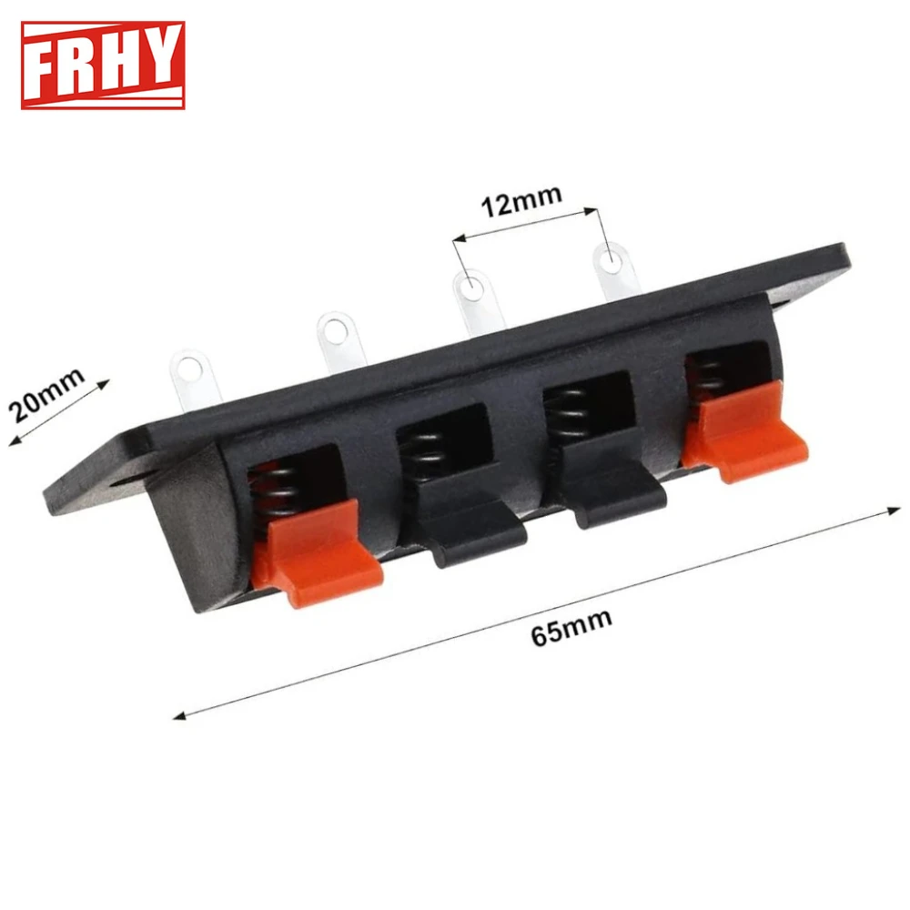 

10PCS 4-Way Spring Connector Terminals Audio Stereo Speaker Block Push Release Design Easy Wiring Secure Clip Connections