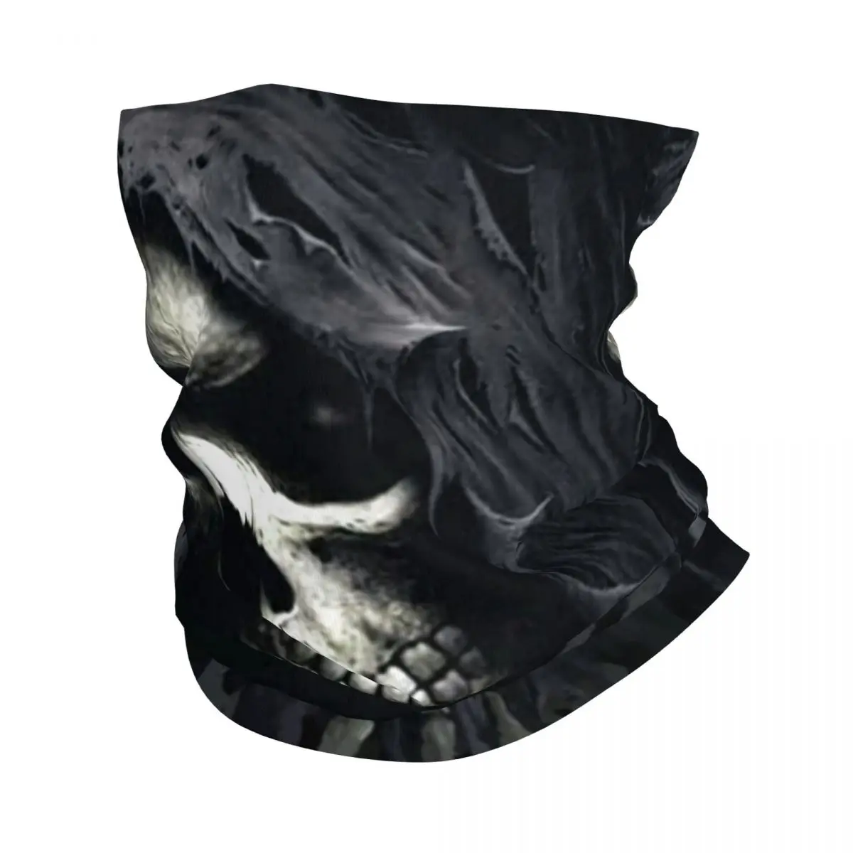 Custom Horror Gothic Grimm Reaper Bandana Neck Warmer Men Women Winter Hiking Ski Scarf Gaiter Death Skull Skeleton Face Cover