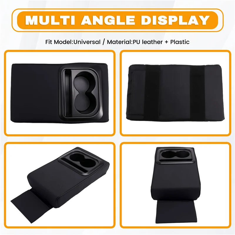 

Car Armrest Box Pad,Anti-Fatigue Elbow Support Pad Universal Central Armrest Pad With Rear Seat Cup Holder Storage