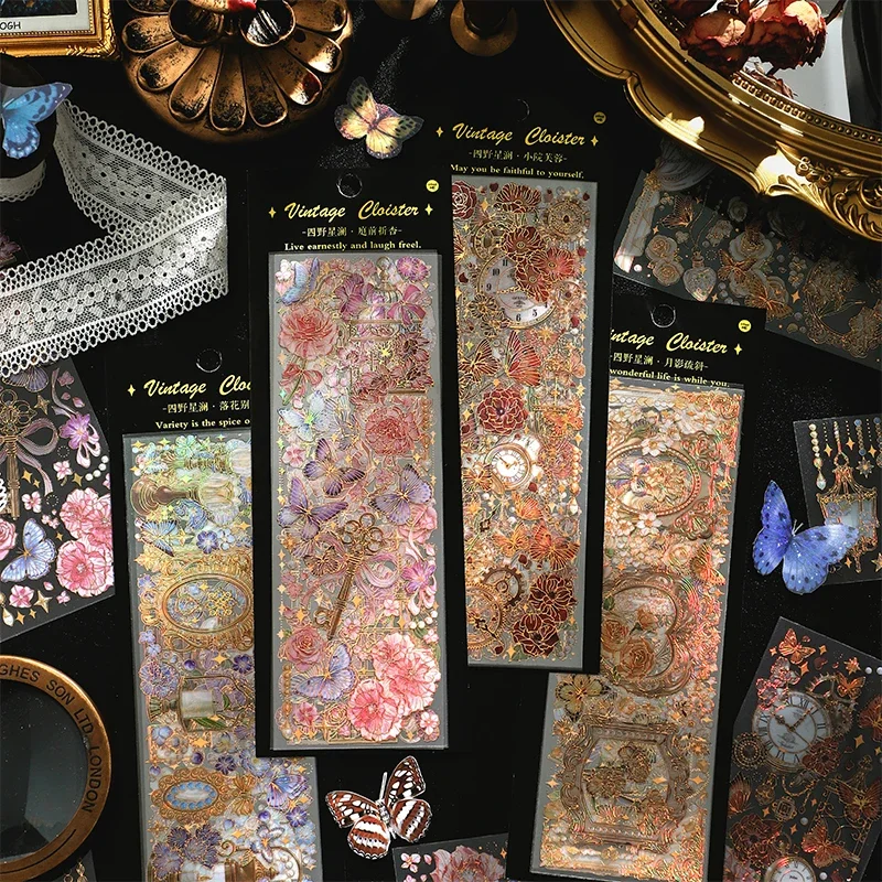 Journamm 3pcs/pack PET Natural Floral Stickers DIY Cut Scrapbooking Supplies Decor Junk Journal Aesthetics Sticker Stationery