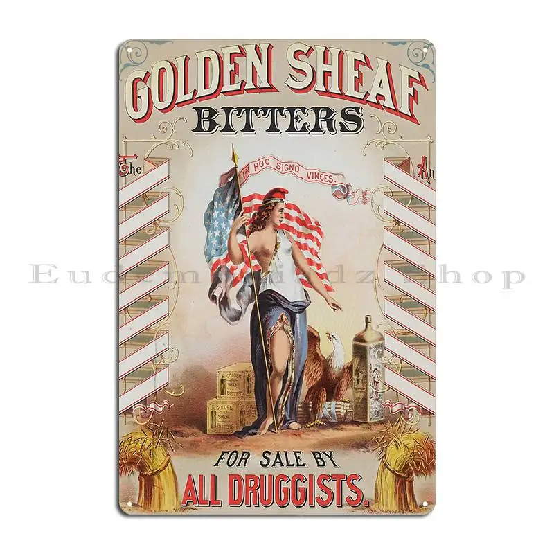 Stk501697a Vintage Ad For Golden Sheaf Bitters Metal Plaque Bar Design Pub Designing Bar Cave Designer Tin Sign Poster