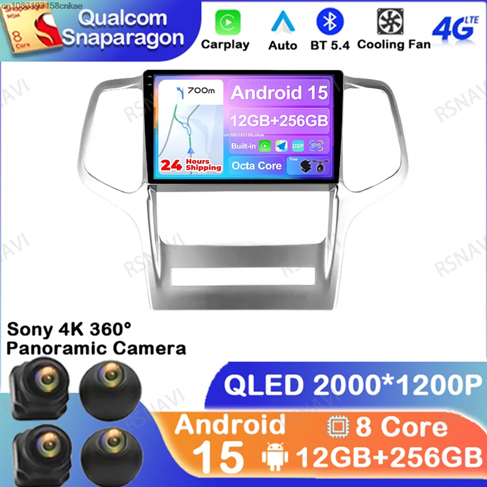 

Android 15 For Jeep Grand Cherokee 2008 2009 2010 2011 2012 2013 Multimedia GPS 4G LTE Wireless Carplay Auto BT Autoradio DVD