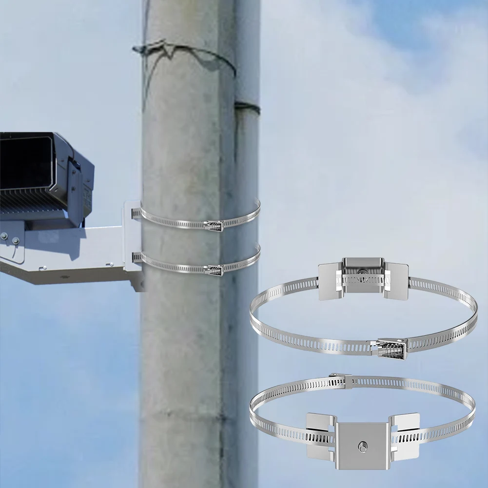 Staffa di installazione per asta porta cartello regolabile per grandi pali da 4" a 15" Kit di montaggio per cartelli stradali in metallo Piccoli pannelli solari