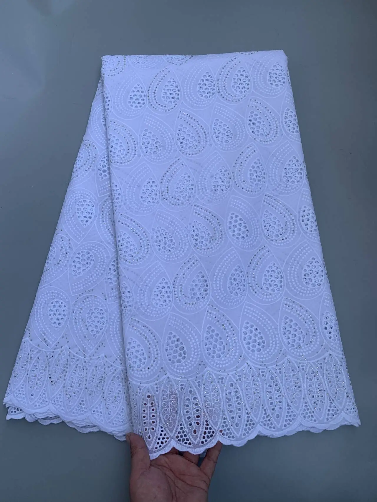 

Latest African Lace Fabric 2026 High Quality,Cotton Fabrics By The Meter,Embroidery,Rhinestone,Linen,Wedding Dress,Tulle,5 Yards