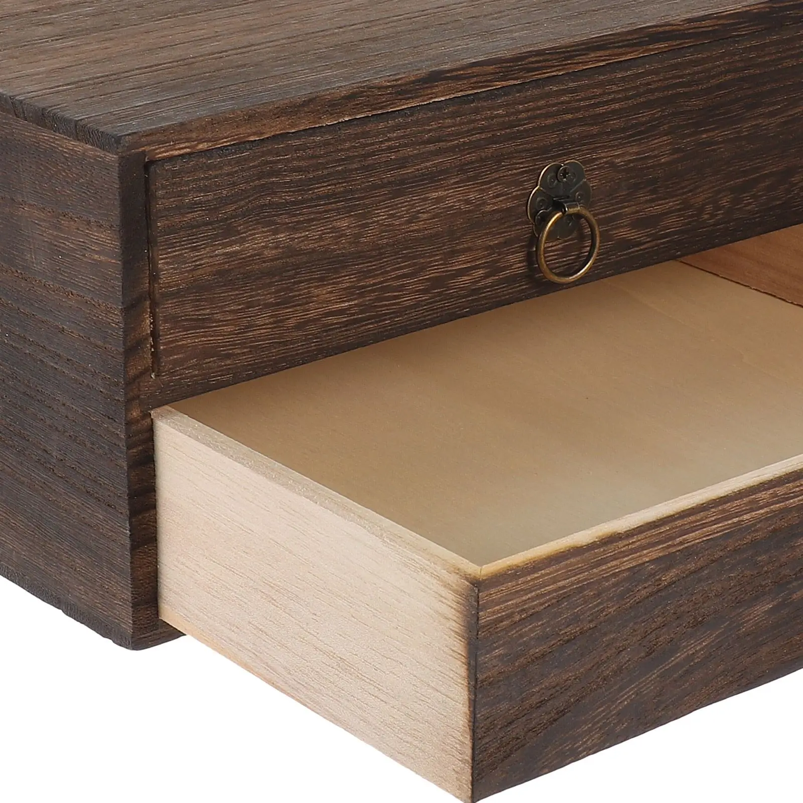 Multi layer Storage Box Wooden Desk Organizer Rustic Sundries Container Drawer Type Compact Size Stacking Function Jewelry