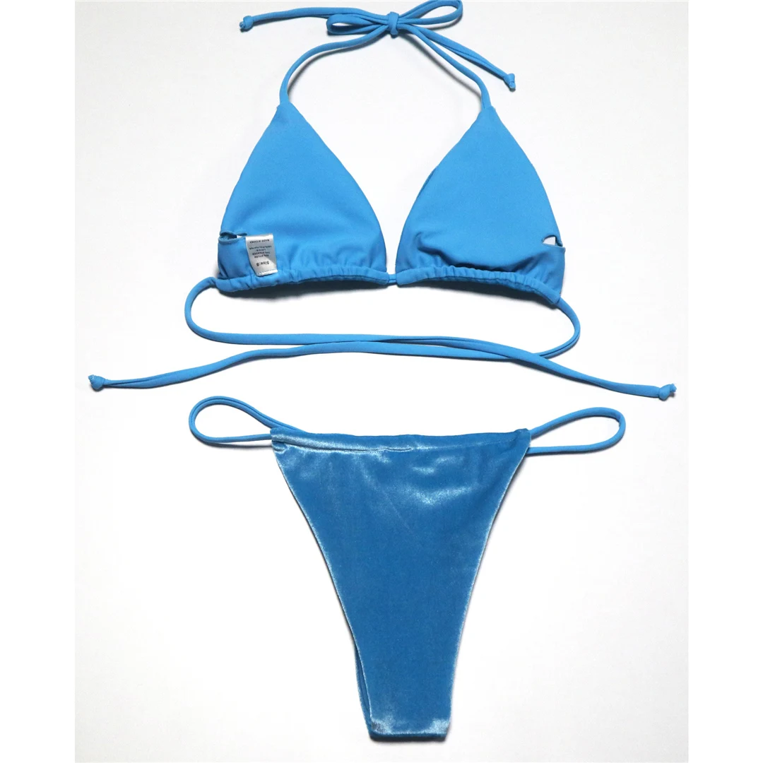 17 Farben, Neckholder, hoher Beinausschnitt, gepolstert, zweiteiliger Bikini, Damen-Bikini, Badeanzug, Damen-Badebekleidung, Bather, Schwimmbekleidung V5974 – Detail 24