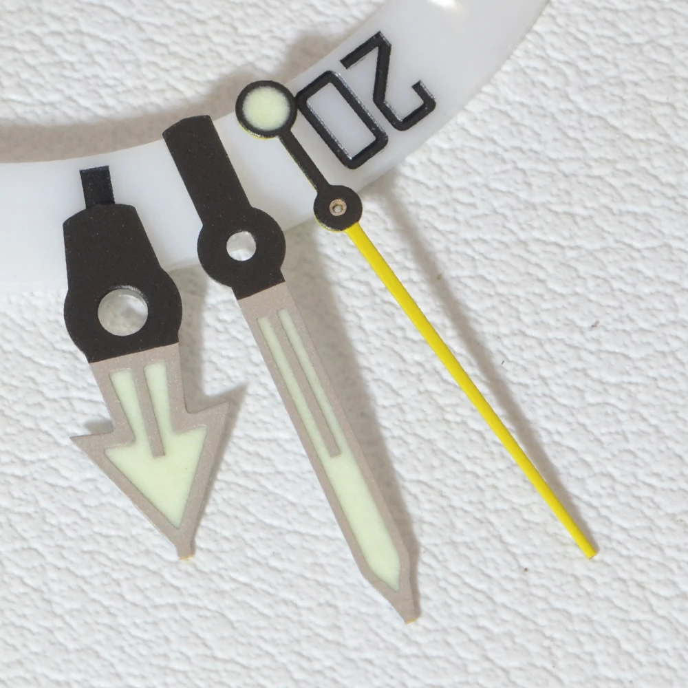 Triangle Hands Polished NH35 NH36 14*14*9mm Silver Black Watch Needles Green Luminous Watch Accessories Pointer