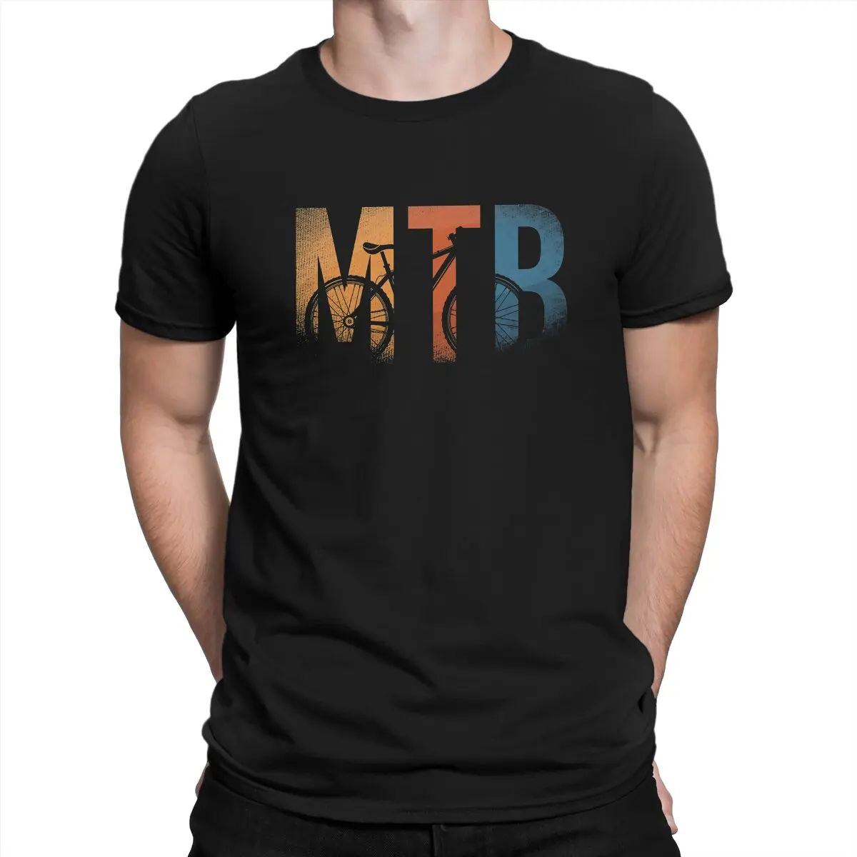 MTB Design Classic TShirt For Men Cycling Sport Mountain Bike Clothing Novelty Polyester T Shirt Comfortable