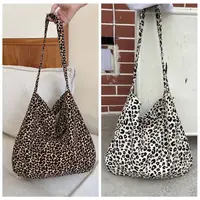 Printed Leopard Print Handbag Large Capacity Tote Bag Canvas Crossbody Bag Korean Style Storage Bag Canvas Shoulder Bag Girls - Image 6