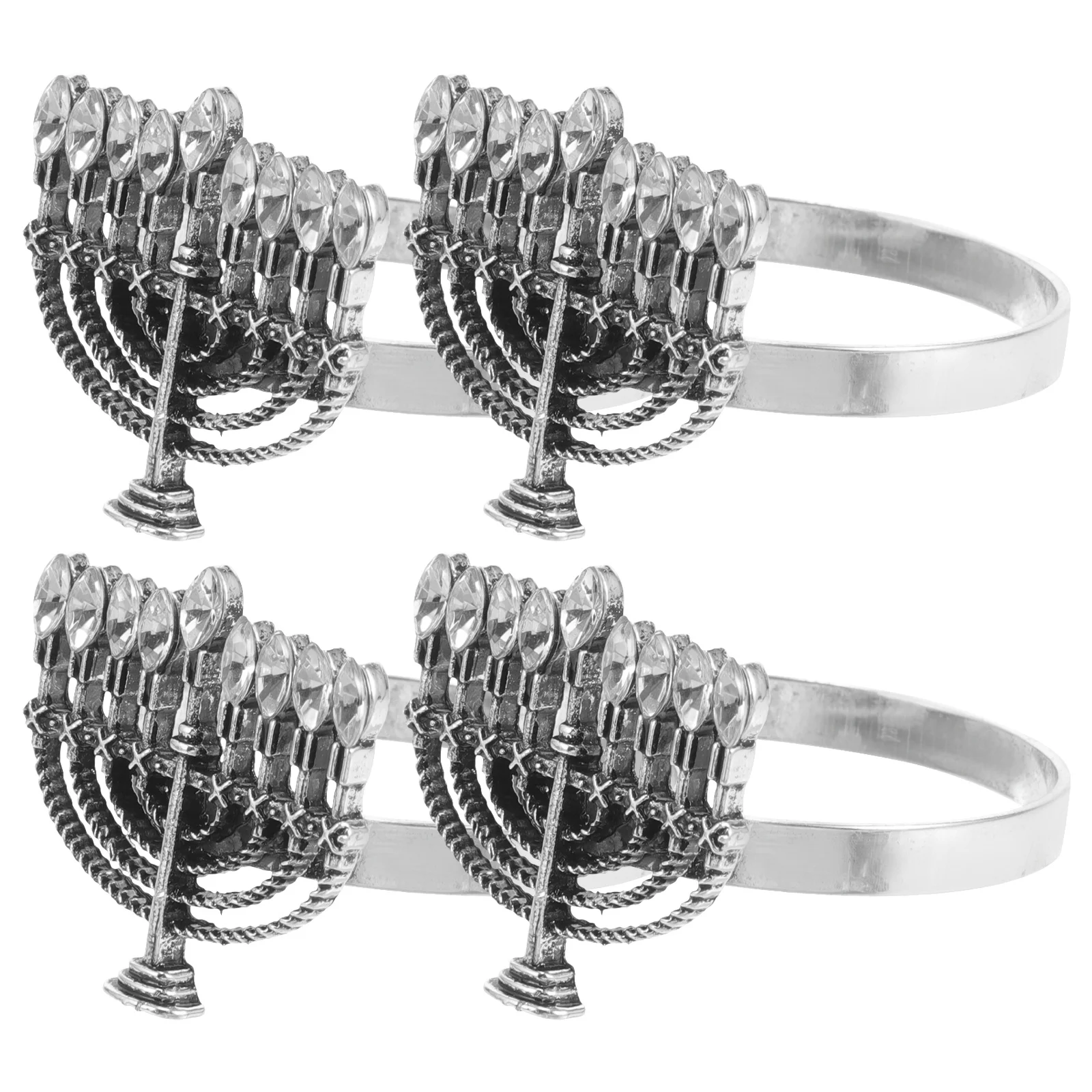 4 قطعة الشمعدان المعدني حلقات منديل أنيقة طاولة طعام ديكور العملي حفلة عشاء اكسسوارات حامل مناديل #6