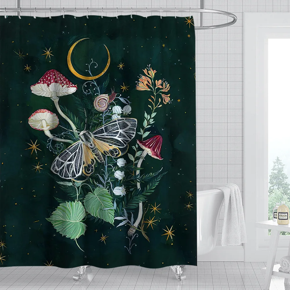 New Modern Plant Waterproof Mildew Proof Shower Curtain Bathroom Curtain Fabric Shower Curtain Funny Shower Curtain Curtains