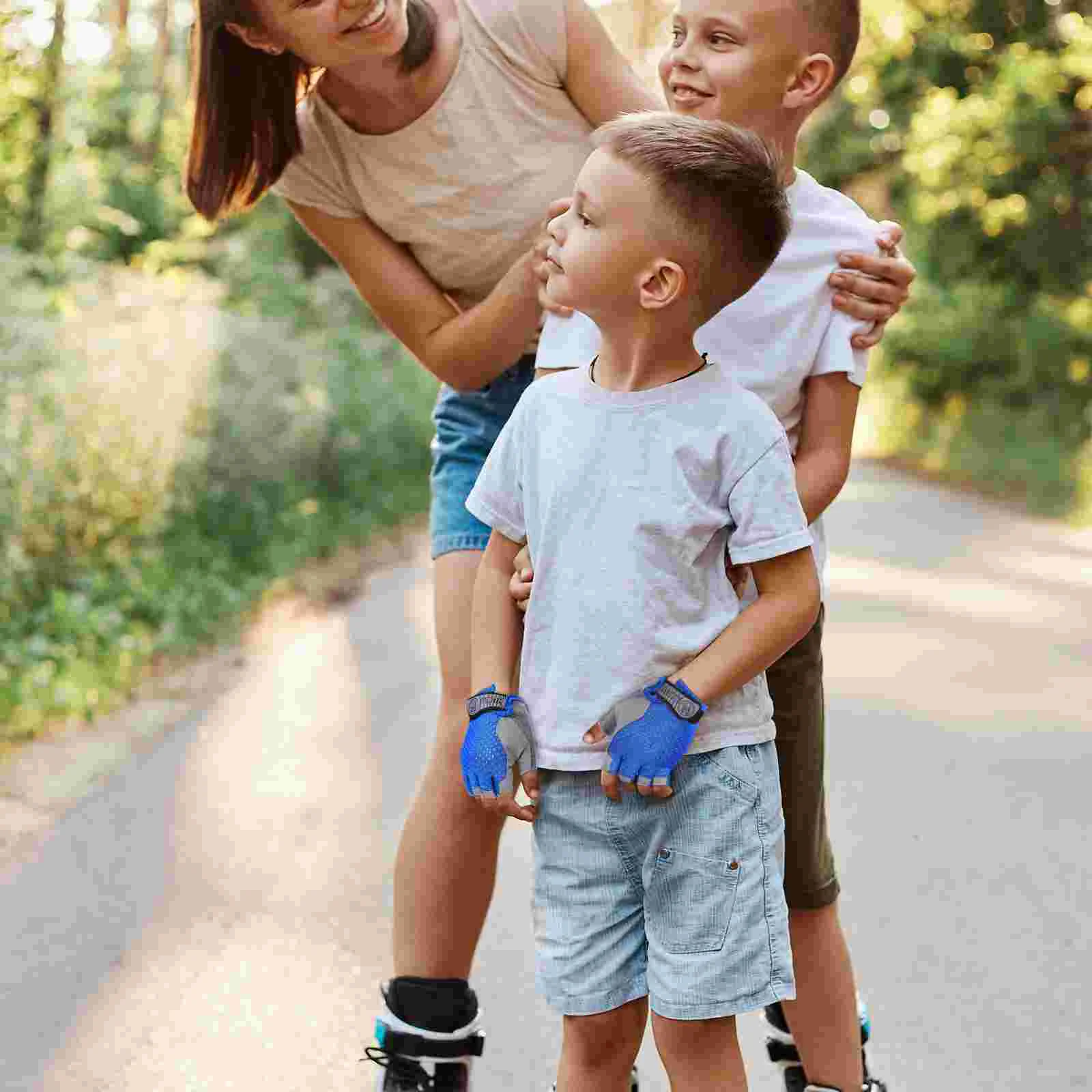 Guanti protettivi per bambini Sport Giardinaggio Panno senza dita Giardiniere antivento Metà con impugnatura Ragazzo