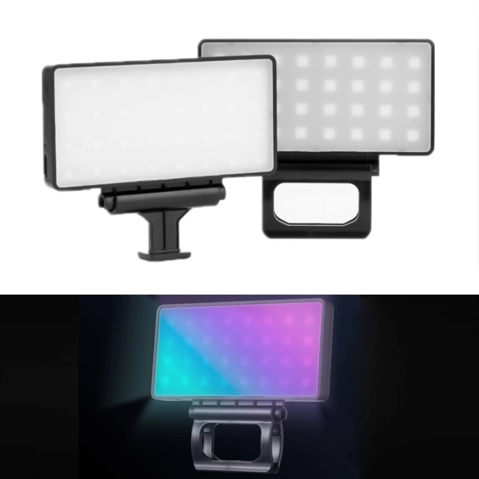 Outdoor Live Photography Multi-angle Brightness Adjustment Mobile Phone Fill Light, Specification: Monochrome White / RGB Light